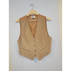 VTG Brown Leather Sarah Morgan 1990s Women's Western Button Up Riding Vest - M